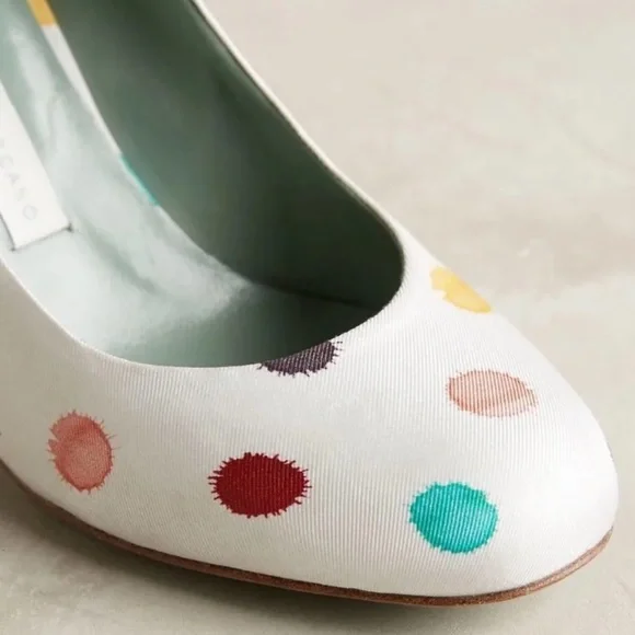 NEW $250 Anthropologie Polka Dotted Pumps Heels Paola D'Arcano - Picture 3 of 5